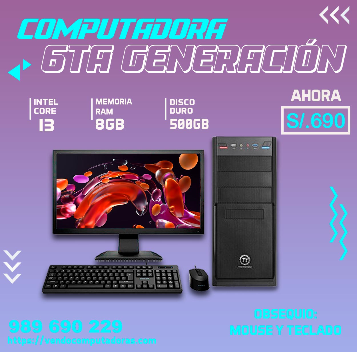 Computadora Core I3 6ta Generación en descuento